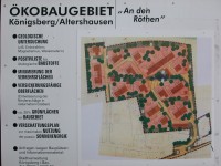 Oekosiedlung-06 kossiedlung Altershausen. Mit Hilfe der staatlichen Dorferneuerung entstand diese kosiedlung. Altershausen gehrt zur Stadt Knigsberg. Die Siedlung wurde mehrfach ausgezeichnet, ist aber noch nicht vollendet. Interessenten knnen sich noch bewerben.